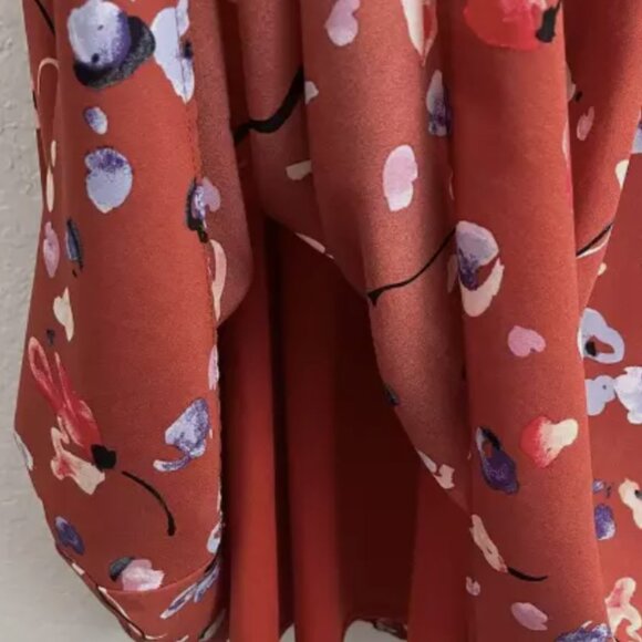 Hutch Fit & Flare Brown Floral Sleeveless Midi Dress Women 0 - Picture 3 of 4